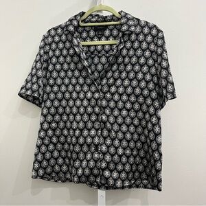 Halogen Black and White Button Down Shirt